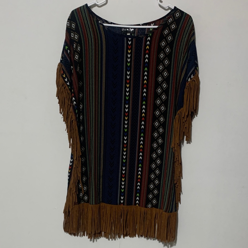 Step In Style Boho Fringed Poncho